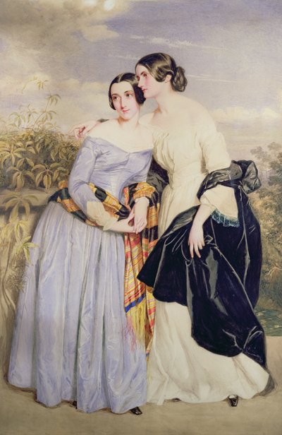 Mrs. Partridge und ihre Schwester Miss Croker, ca. 1850 von George Richmond